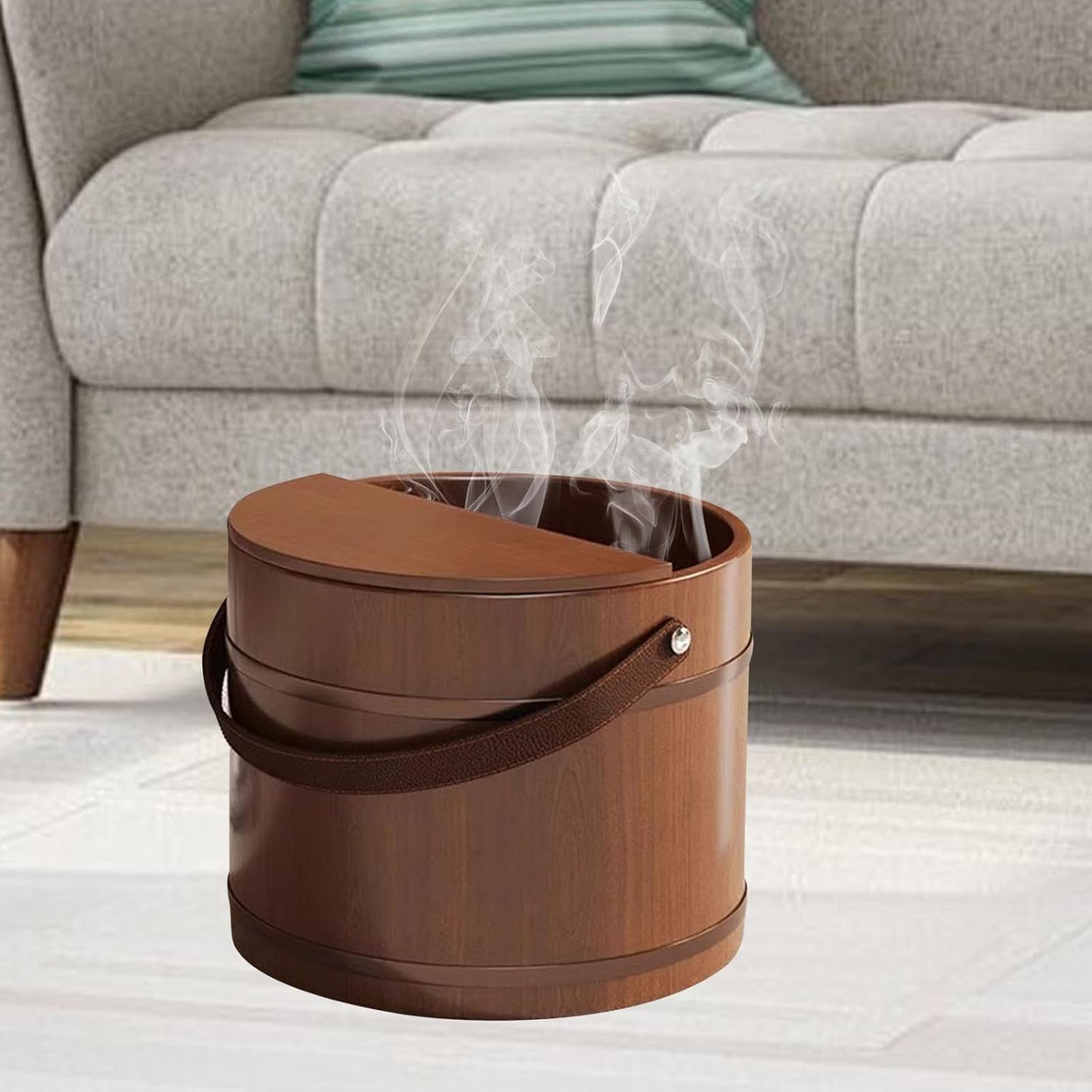 Natural Wooden Foot Soak Tub Portable Pedicure Spa Bucket Basin