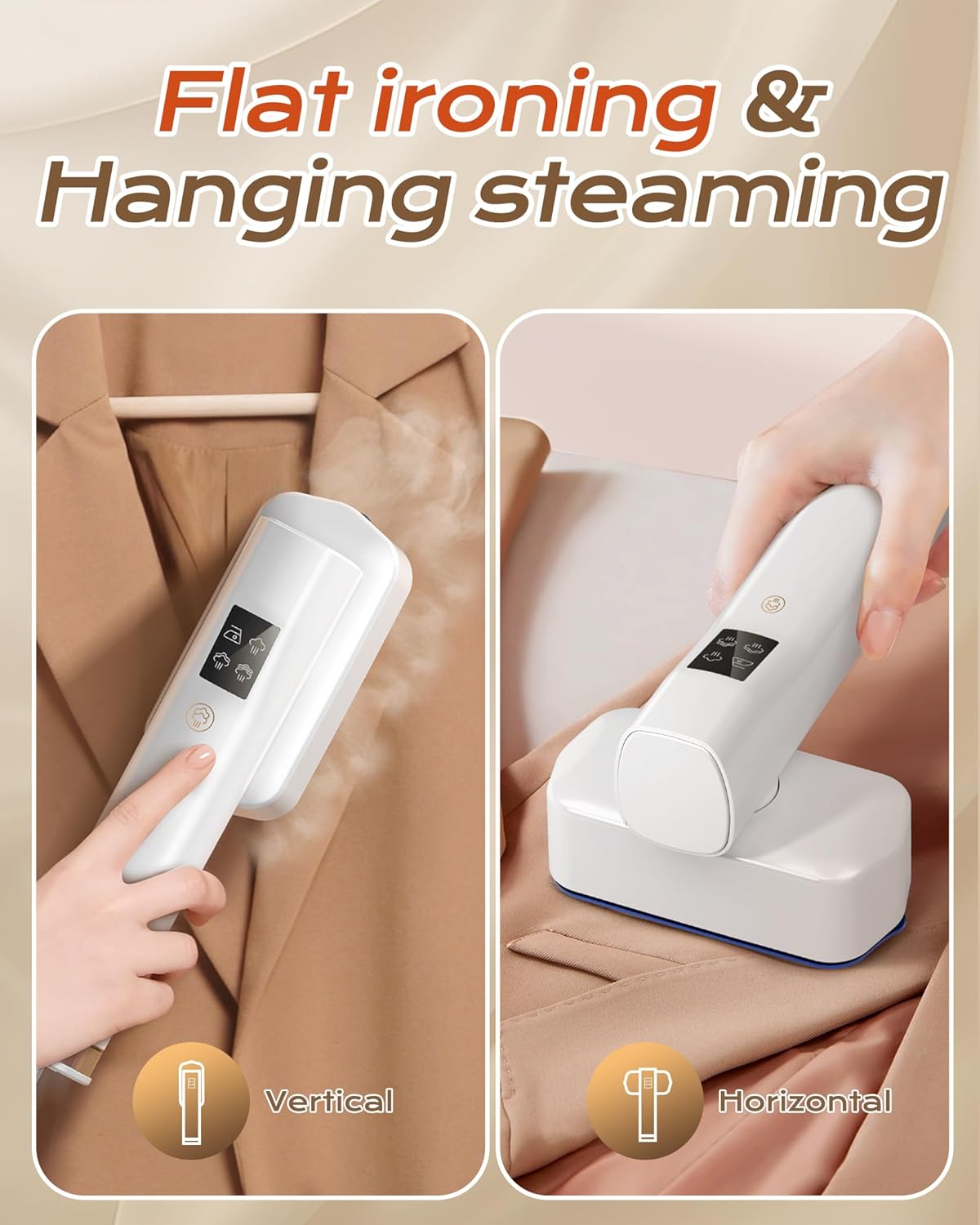 Handheld Garment Steamer 2in1 1100W Fast Heat Travel Iron