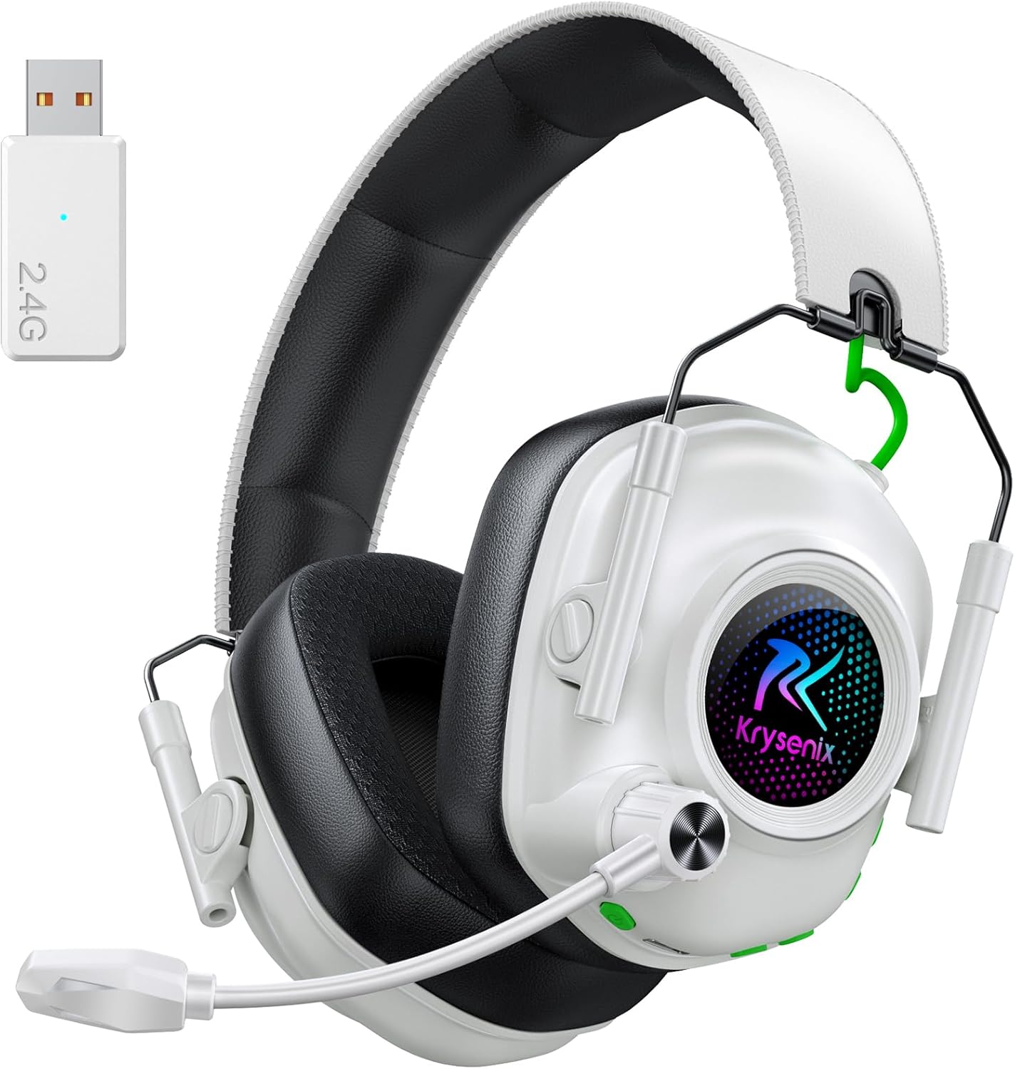 Wireless Gaming Headset 2.4GHz Bluetooth 40H Battery Mic RGB