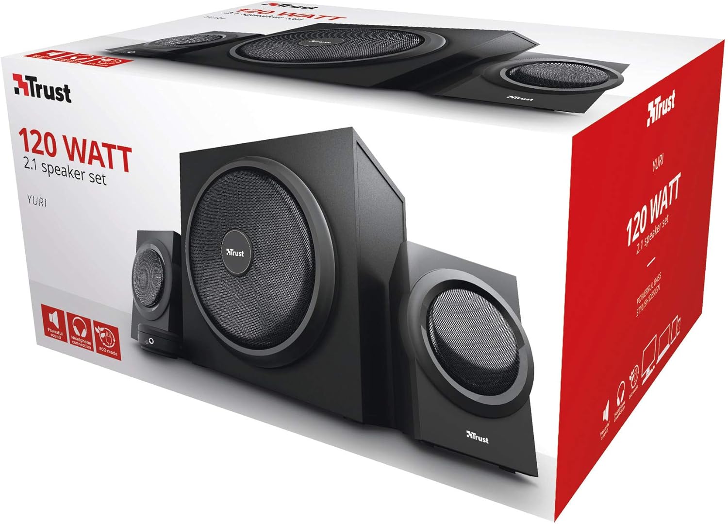 2.1 PC Speakers 120W Subwoofer Bass Stereo Wired Desktop