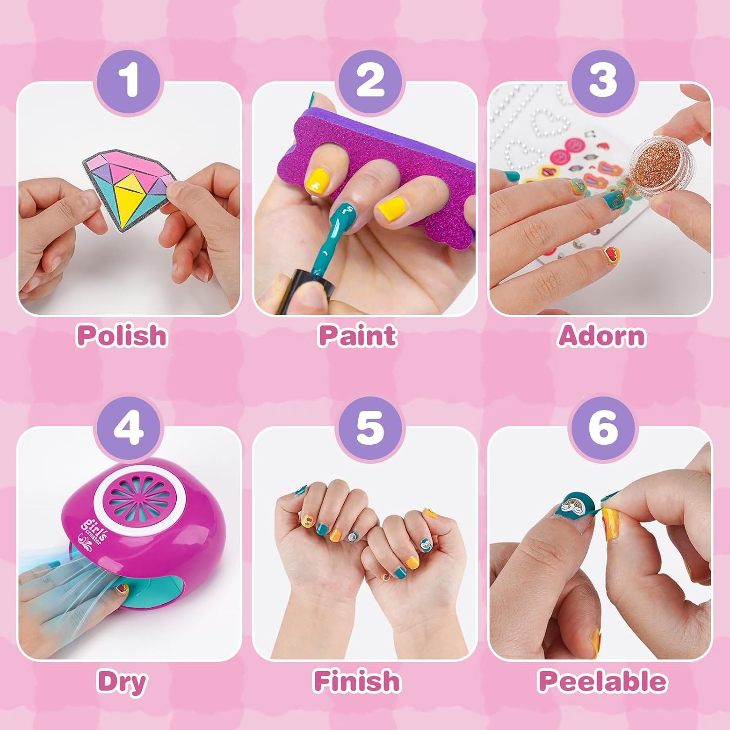Kids Foot Spa Kit Girls Nail Set Bubble Spa 27pc Pedicure Toy