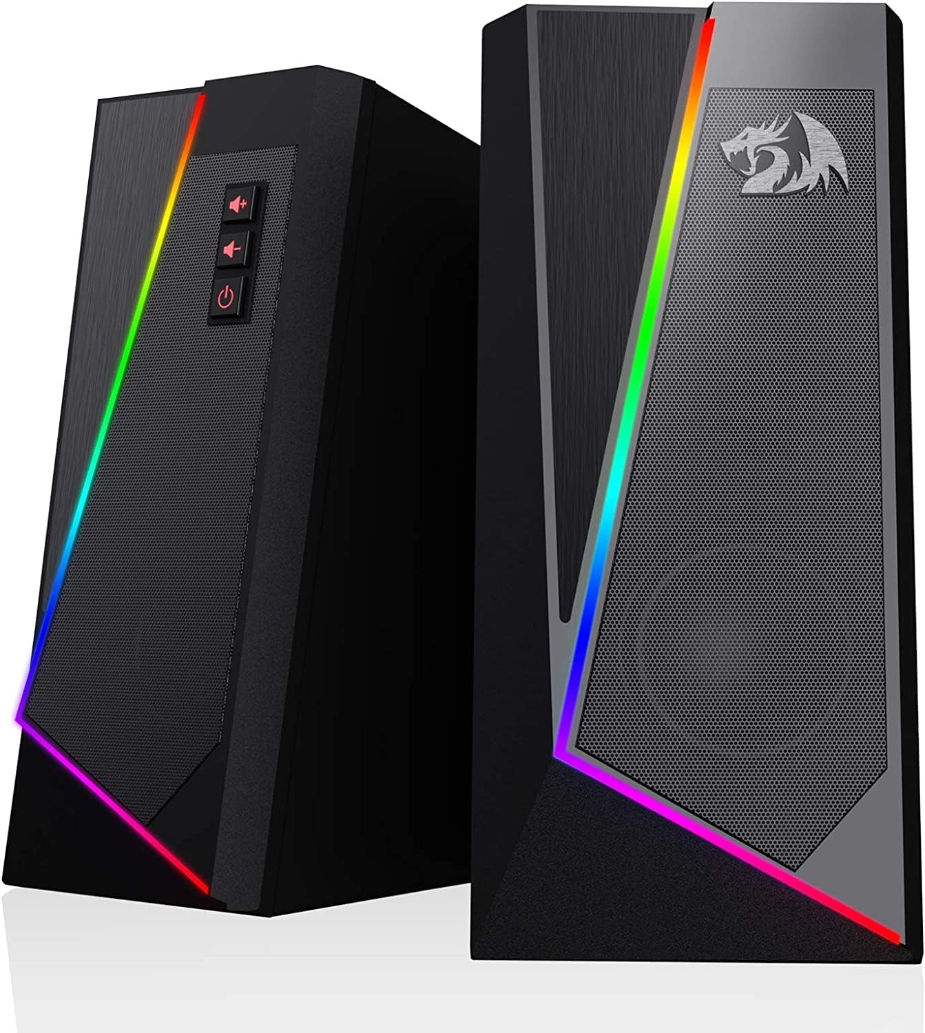 PC RGB Speakers Stereo Desktop USB 3.5mm Gaming Audio Bass
