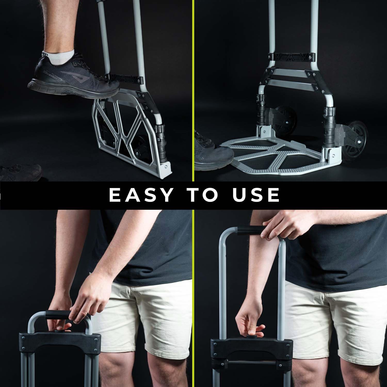 Portable Aluminium Sack Barrow Cart 80KG Foldable Hand Trolley