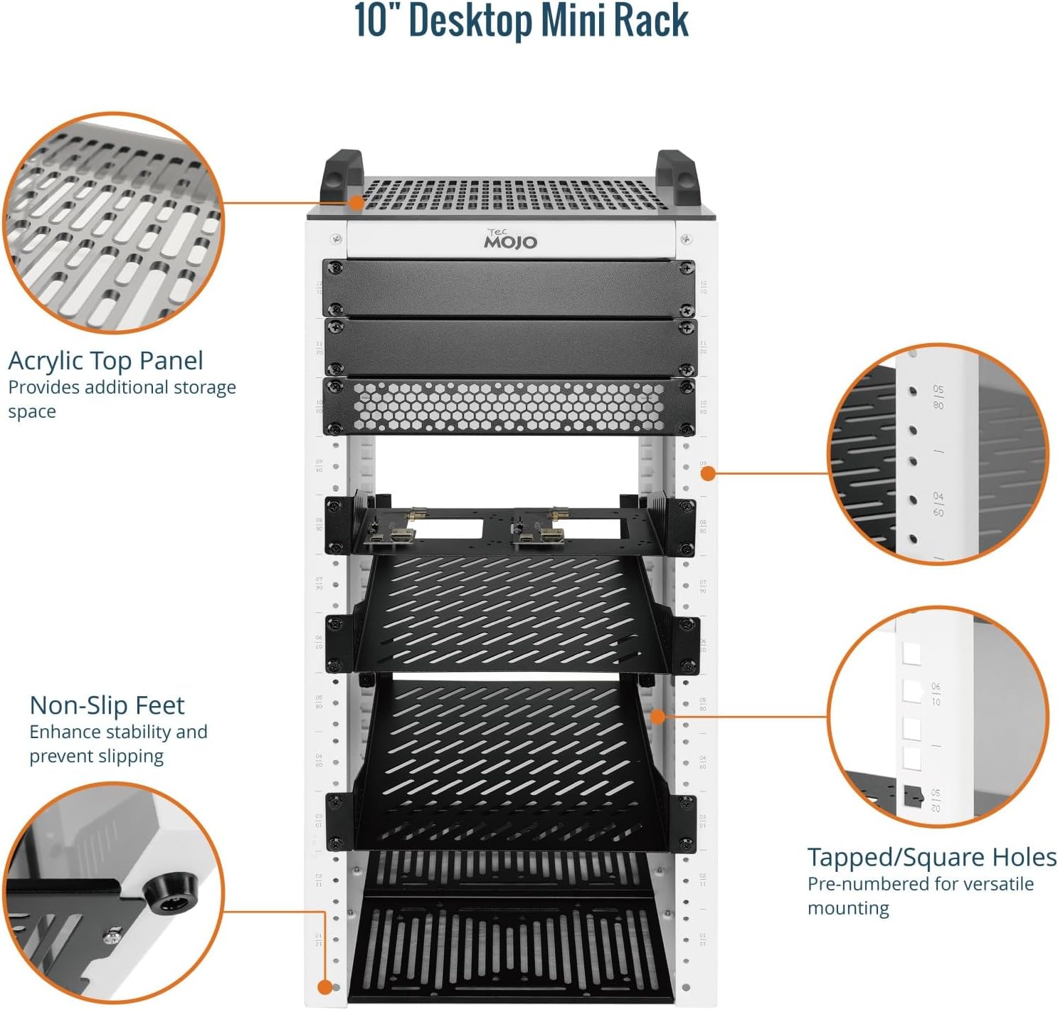 12U 10 Inch Mini Server Rack White with Shelves Panels