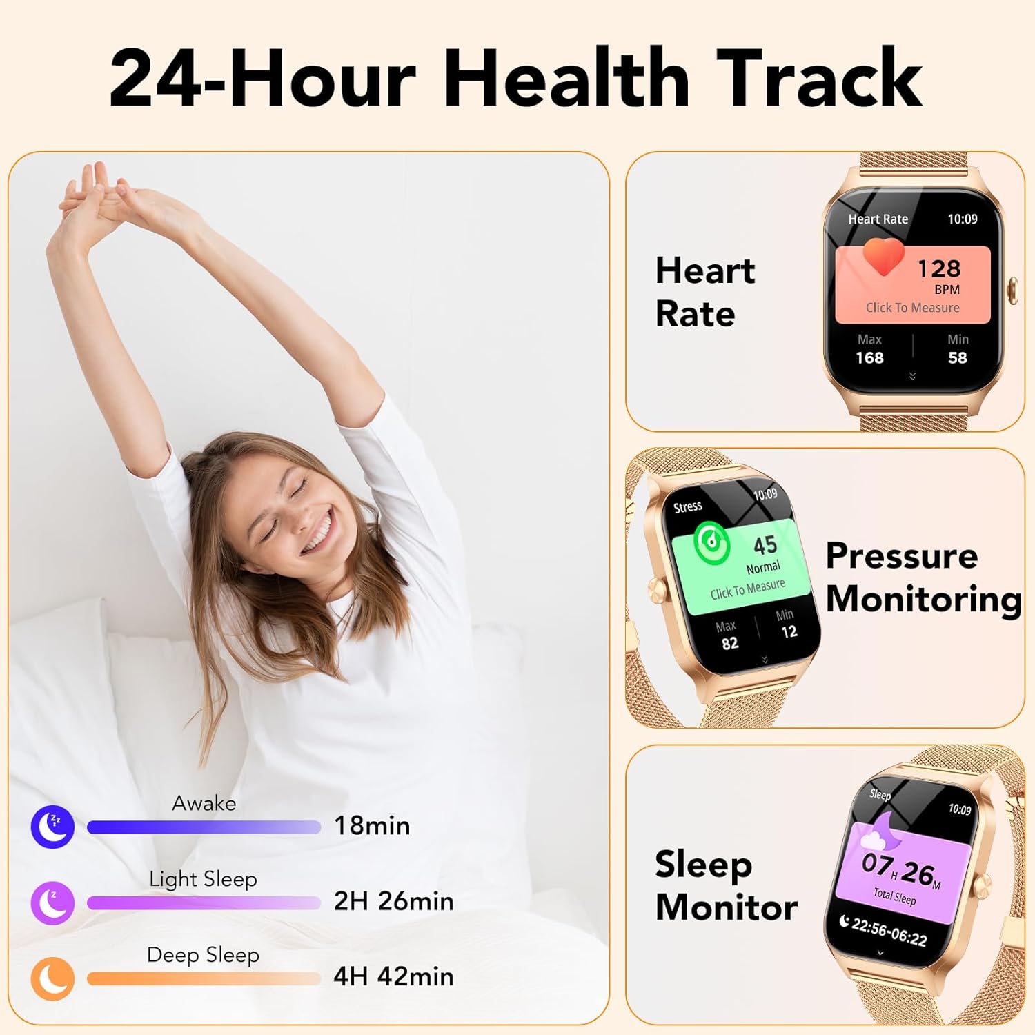 Women Smart Watch Call 120 Sports IP68 Tracker