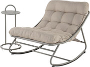 Garden Rocking Chair with Side Table Cushion Lounge Seat