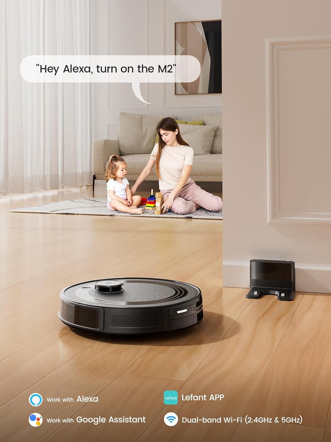 Robot Vacuum Mop 6000Pa LiDAR Mapping WiFi App Smart Auto Clean
