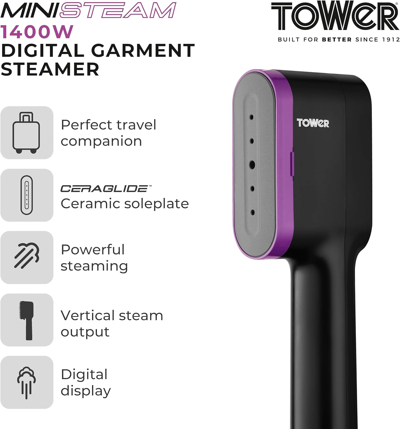Handheld Clothes Steamer 1400W Ceramic Plate LED Fast Heat