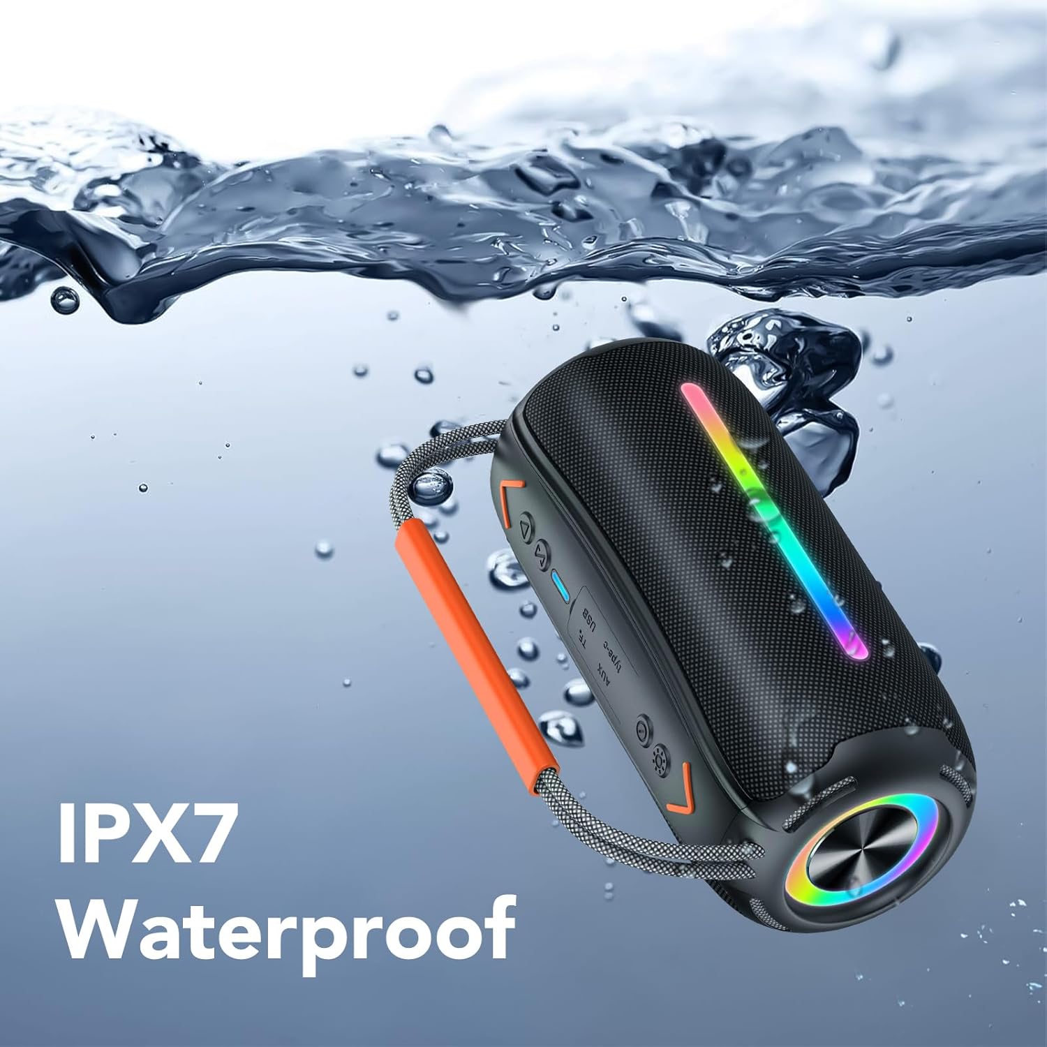 40W Portable Bluetooth Speaker RGB Lights Waterproof 30H Playtime