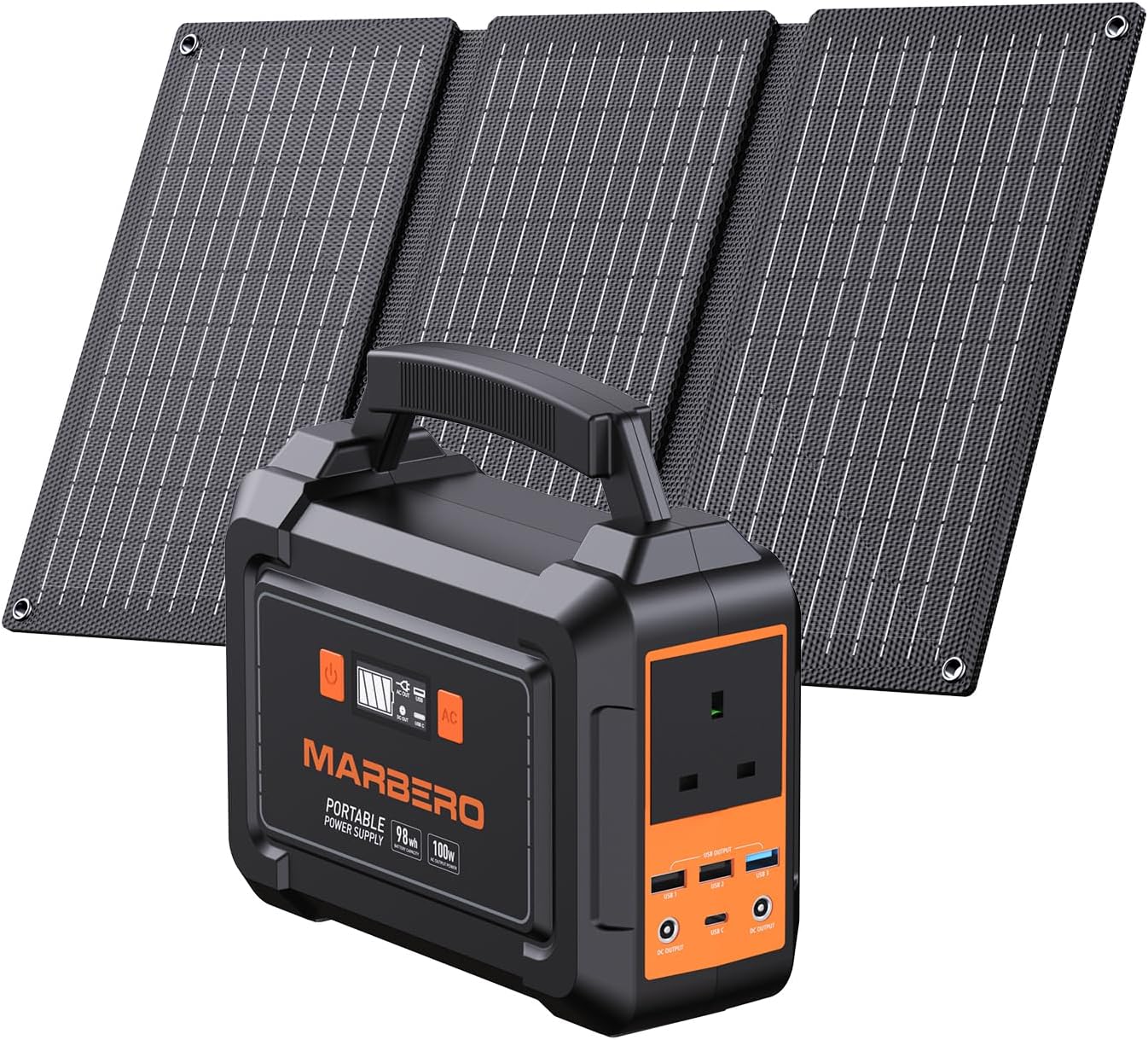 98Wh Portable Power Station With 30W Solar Panel 150W
