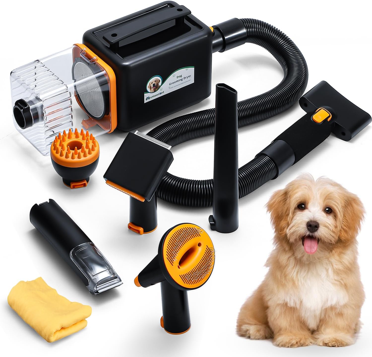 3 In 1 Pet Grooming Vacuum Dryer Clipper Kit 7 Tools Black