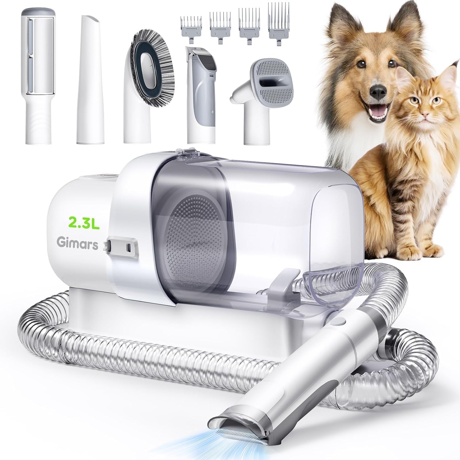 Dog Grooming Vacuum 12000Pa 5 in 1 2.3L Quiet Clipper