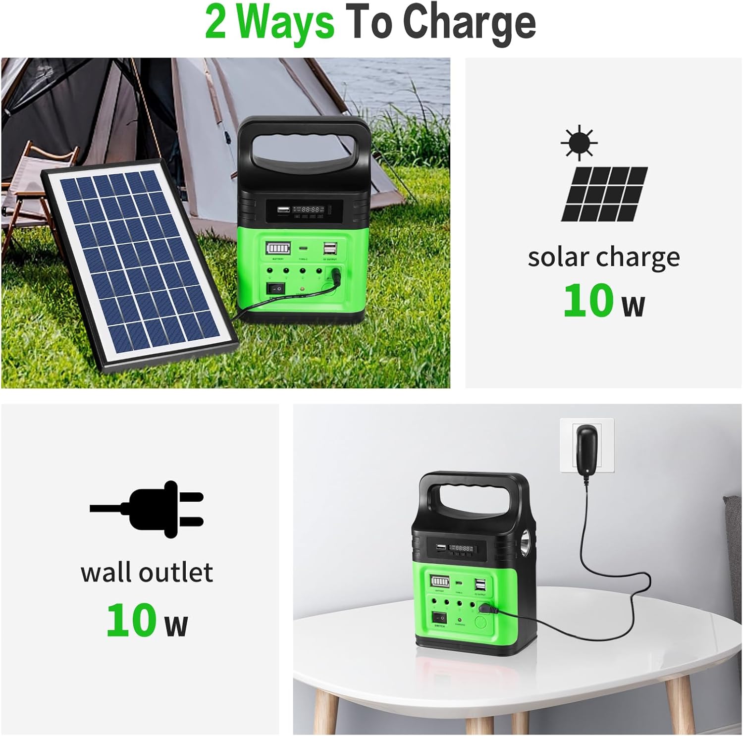 20000mAh Solar Power Bank Station 12V Portable Generator USB C