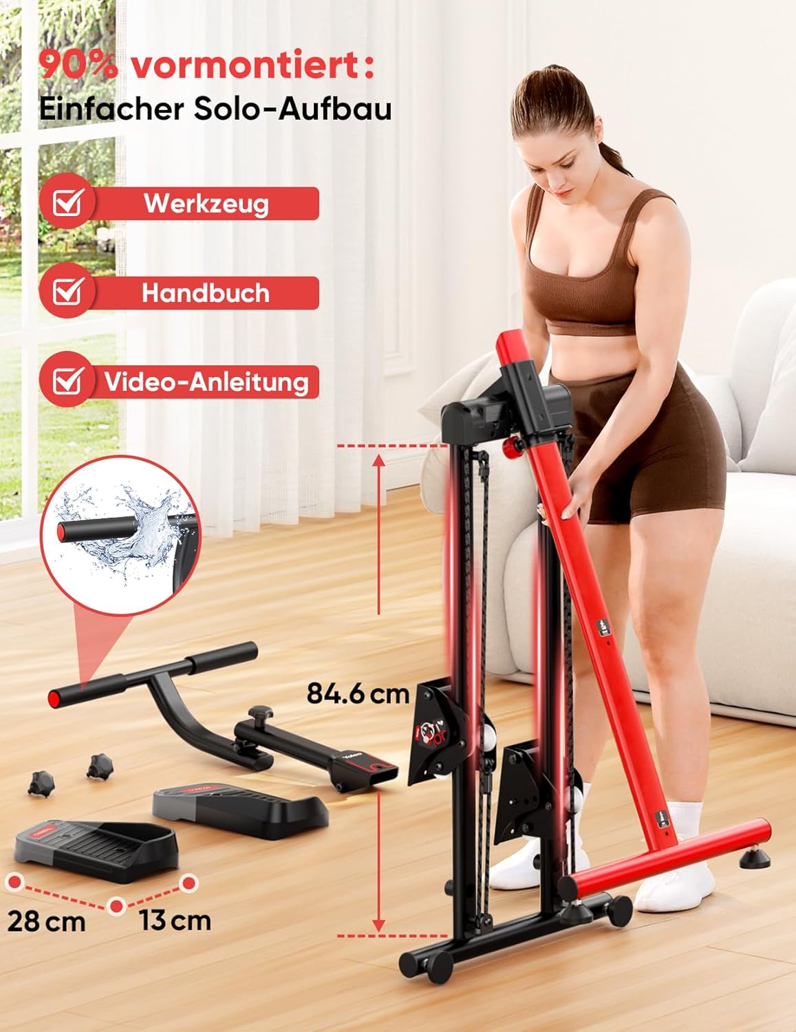 Folding Stair Stepper Exercise Machine 3 Mode Cardio Climber 660lb