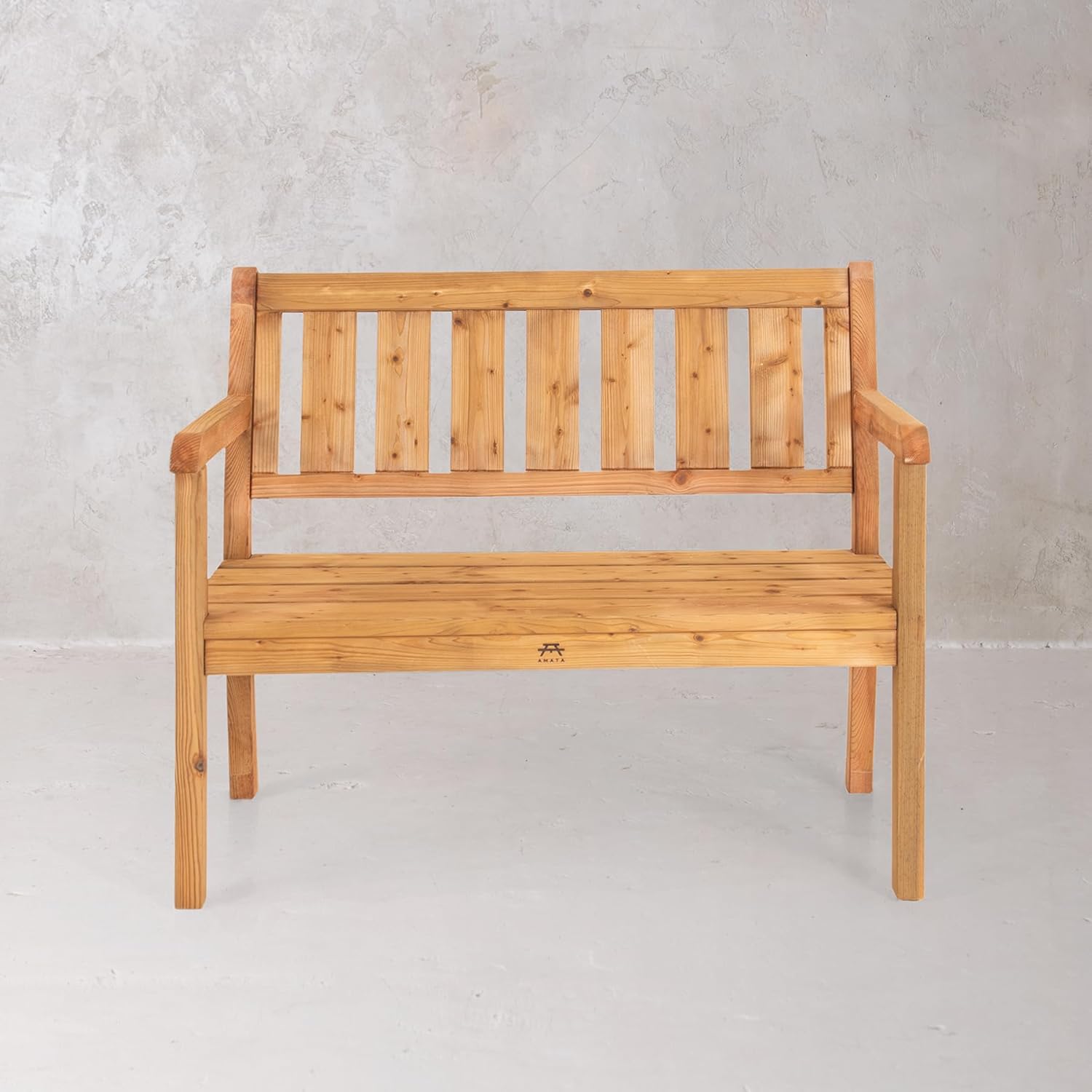 2 Seater Wooden Garden Bench Patio Outdoor Chair Brown 109cm