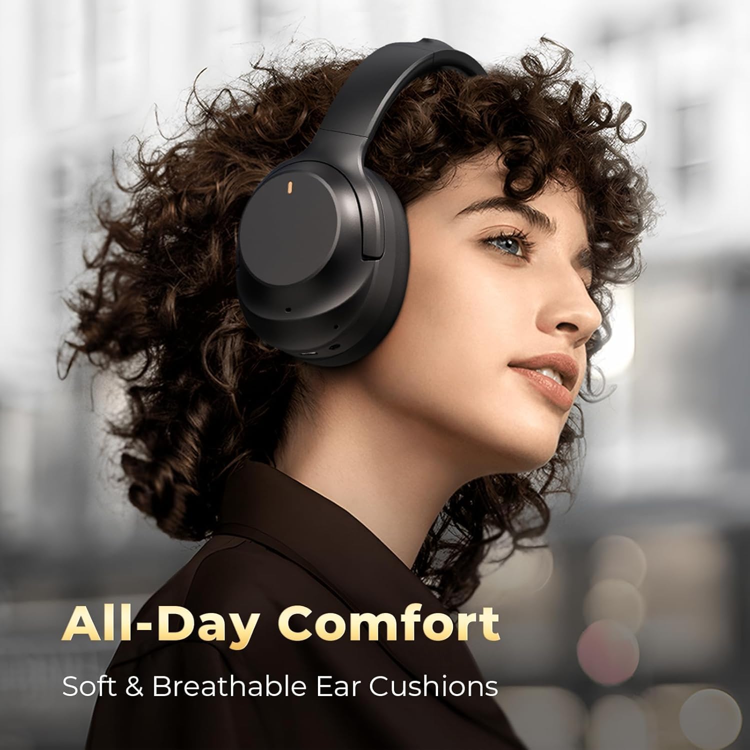 Active Noise Cancelling Bluetooth Headphones Over Ear HiFi Bass 30H Mic