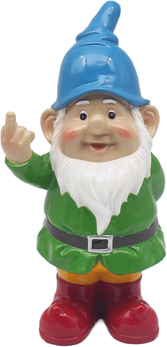 Naughty Gnome Statue Funny Home Decor Figurine 23cm