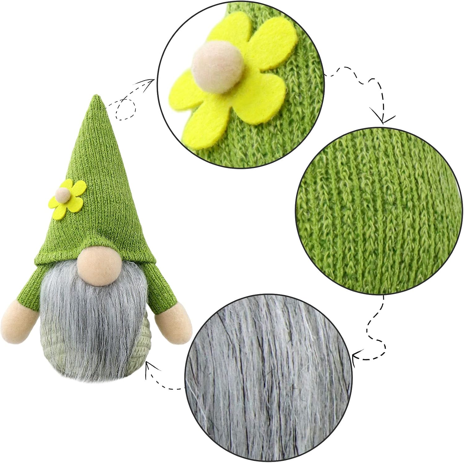 2Pcs Flower Gonk Gnomes Plush Spring Easter Home Decor