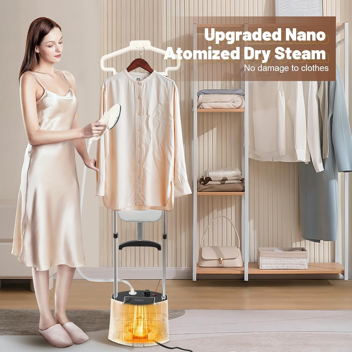 Professional Standing Garment Steamer 1500W 1.6L Fast Heat 25s