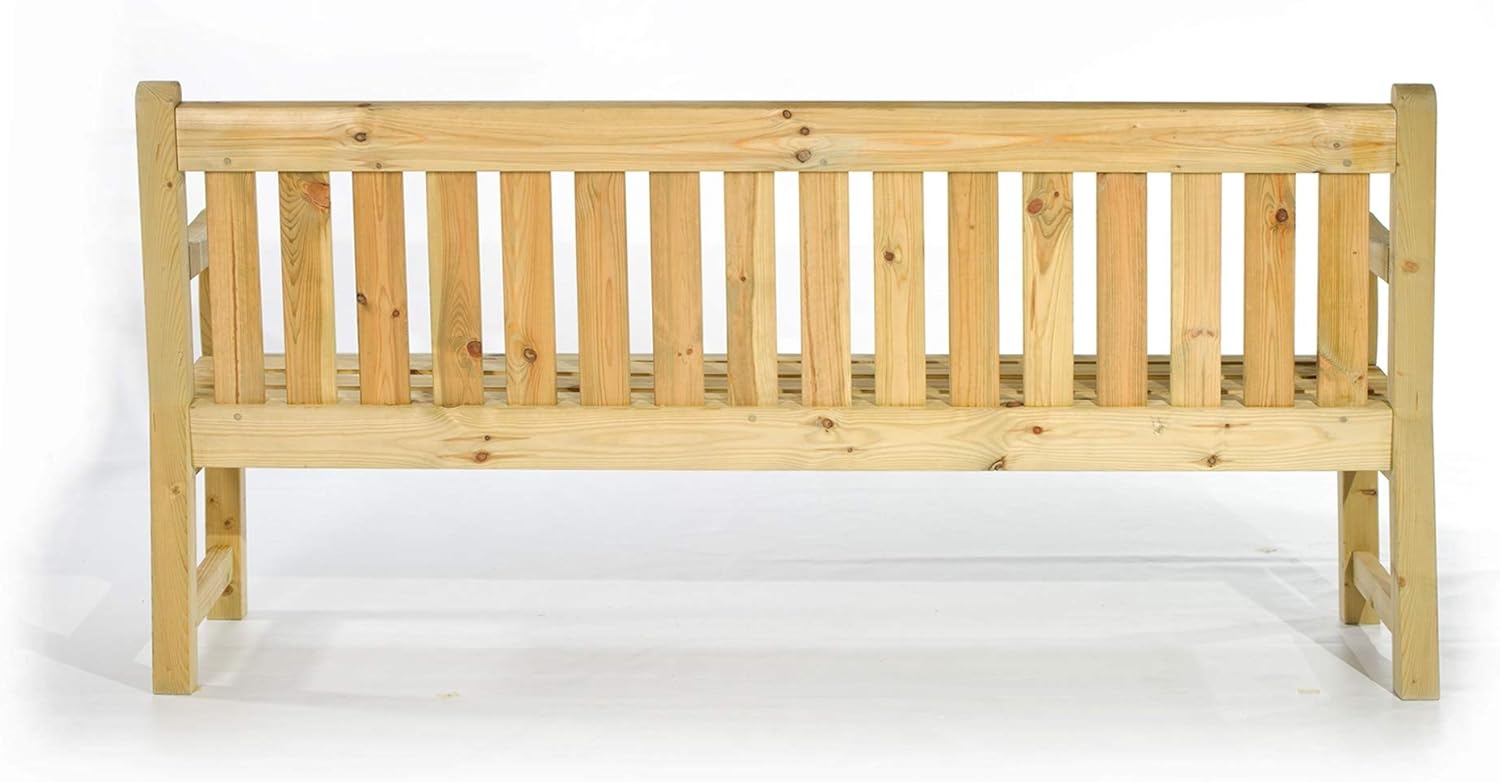 Wooden Garden Bench 183cm 4 Seater Pine Outdoor Park Patio Bench