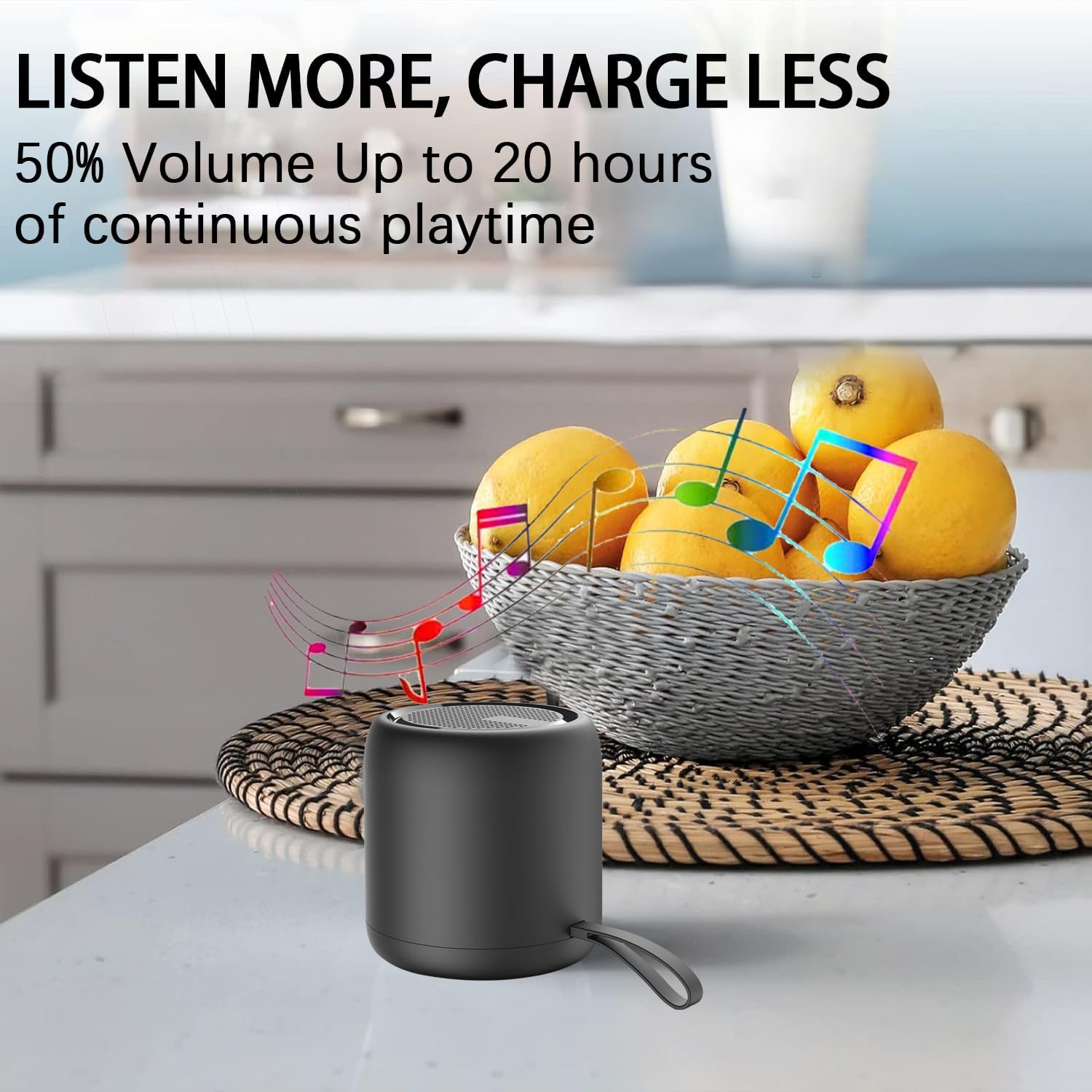 Mini Portable Bluetooth Speaker Bass Waterproof 24H Battery
