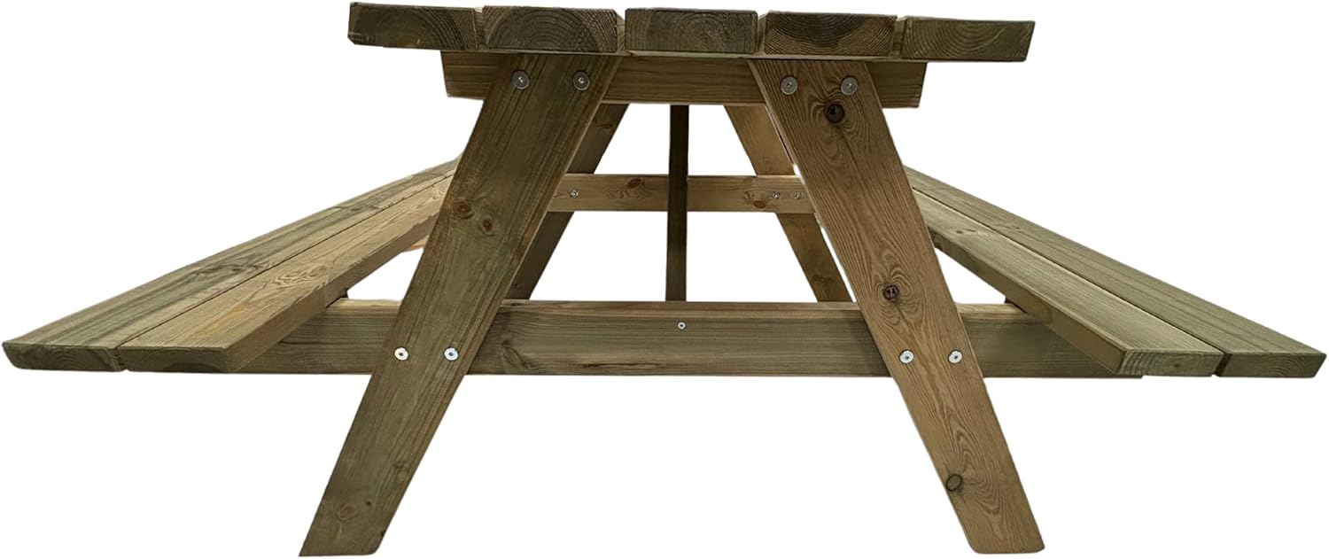 6 Seater Wooden Picnic Table A Frame Garden Patio Bench 140cm
