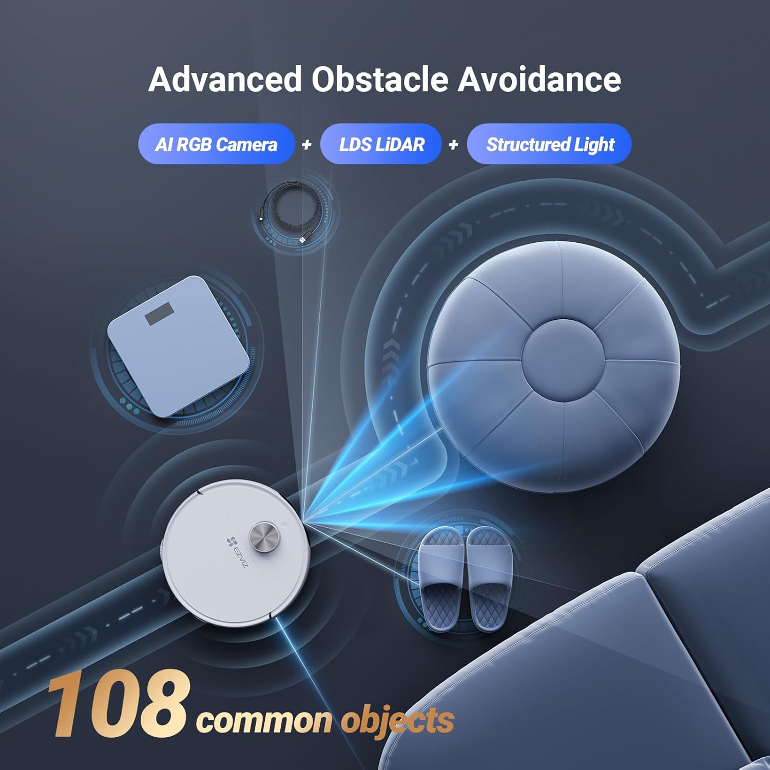 Robot Vacuum Mop 13000Pa Self Empty Auto Wash LiDAR Camera