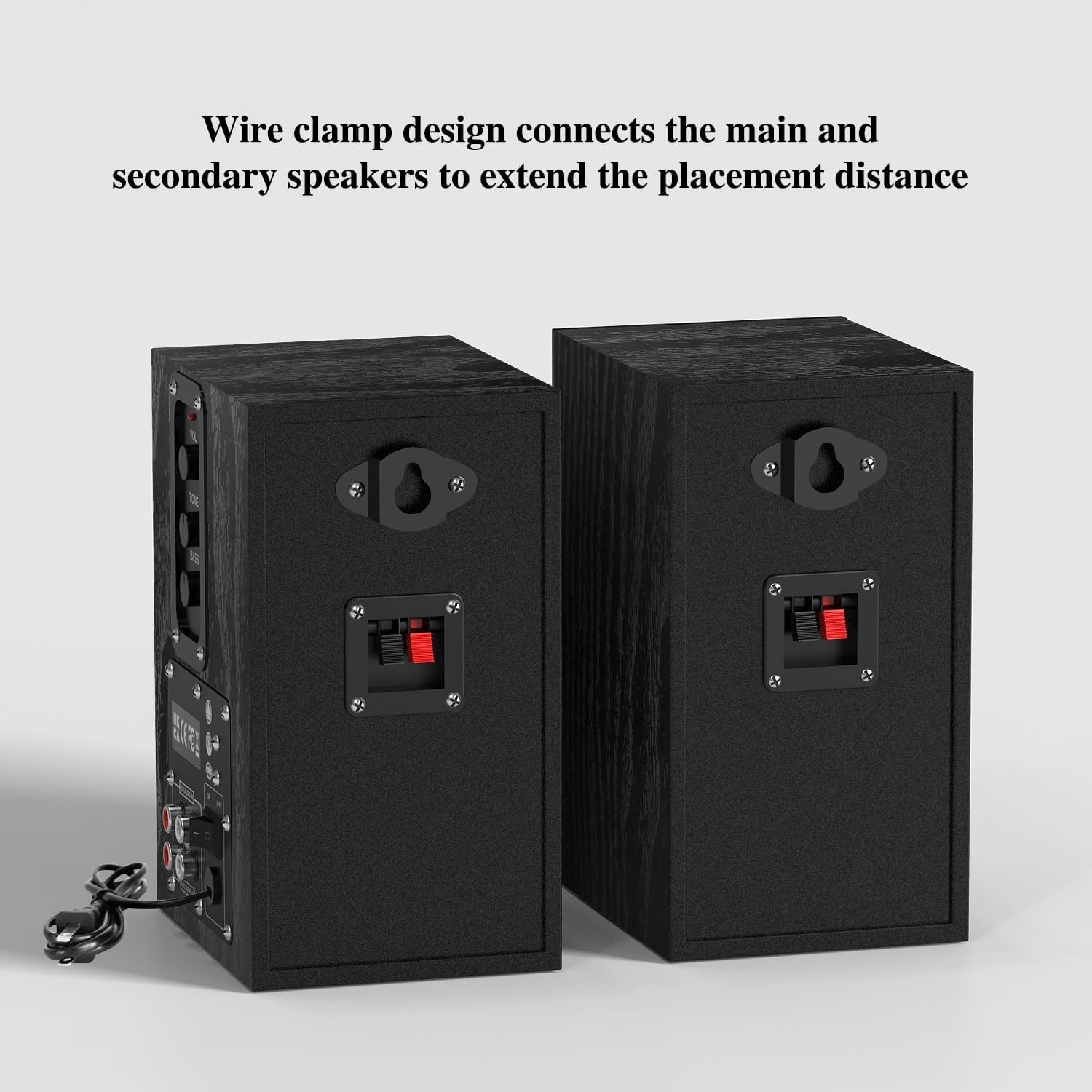 Active Bookshelf Speakers 60W Stereo 4in Woofer PC TV RCA