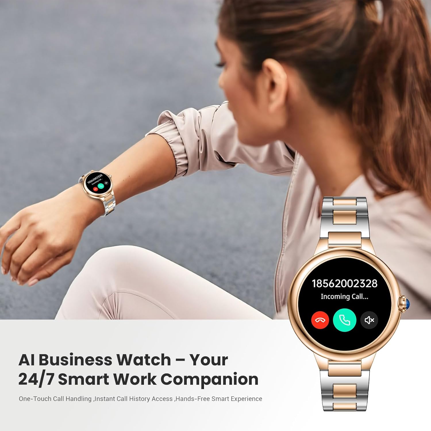 Women AI Smart Watch Bluetooth Call 100 Sports