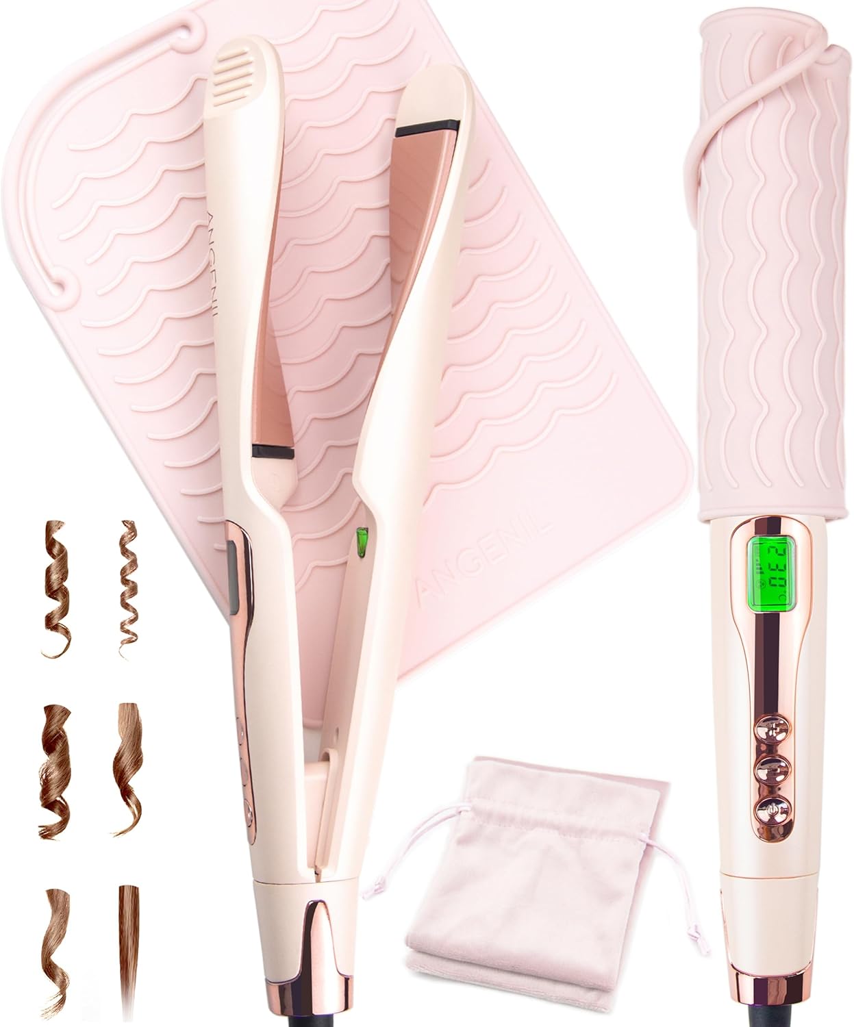 2 In 1 Hair Straightener and Curler Ceramic Tourmaline Flat Iron