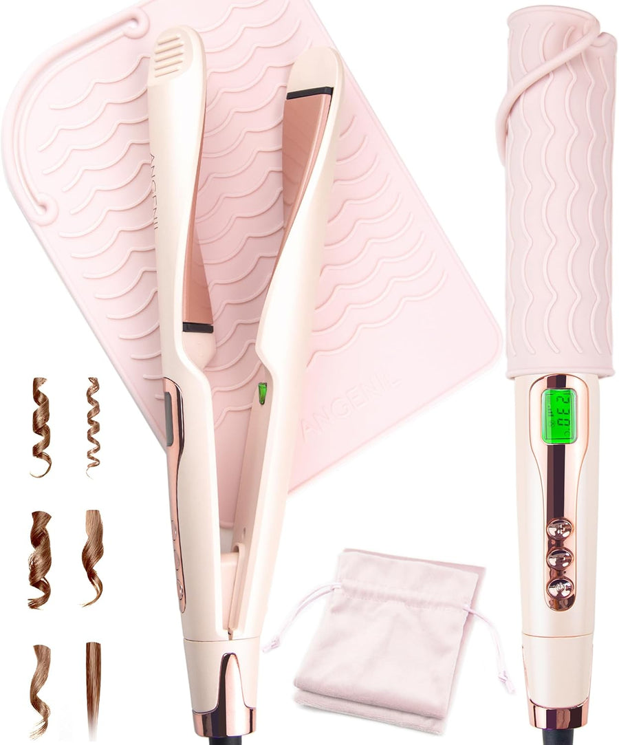 2 In 1 Hair Straightener and Curler Ceramic Tourmaline Flat Iron