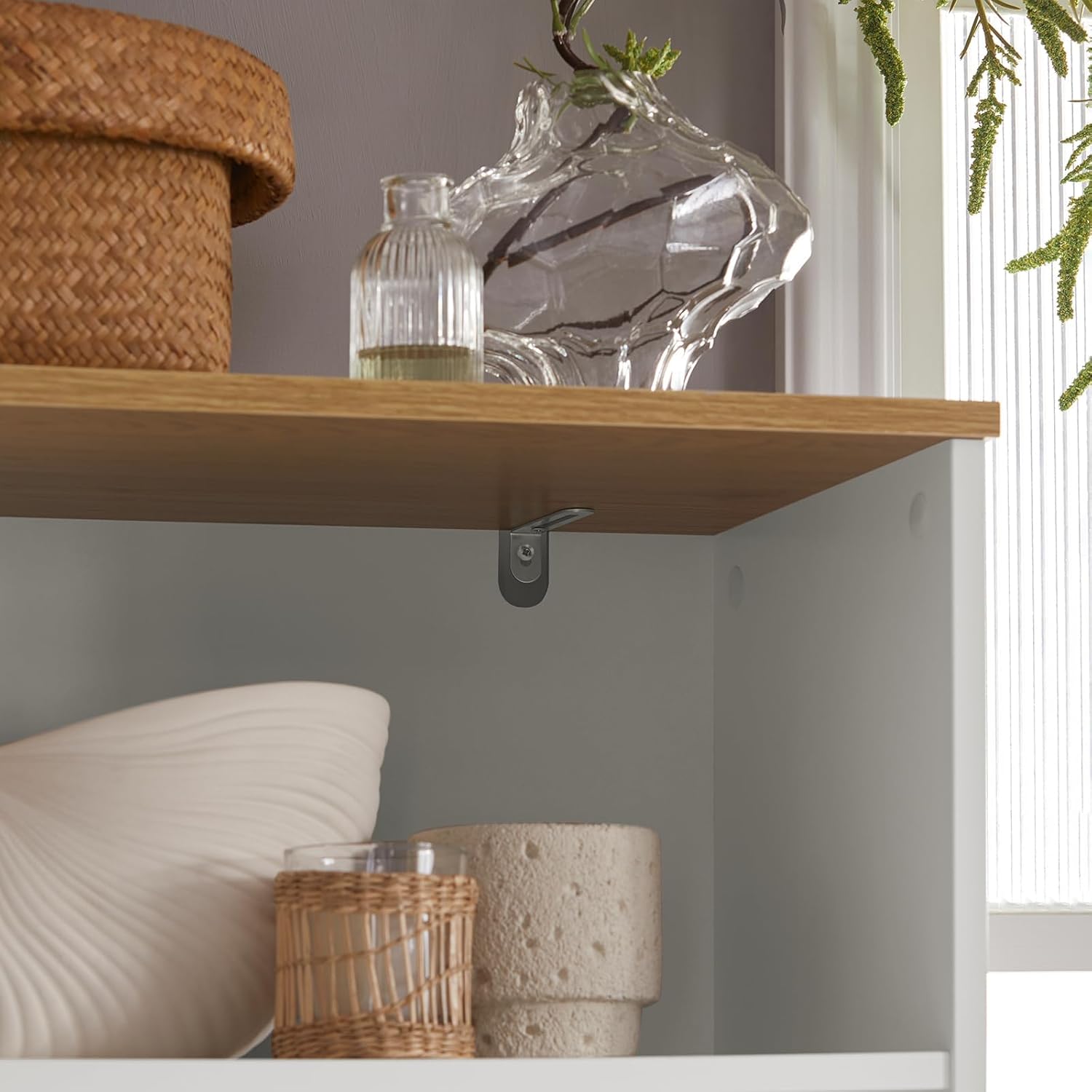 Tall Bathroom Storage Cabinet Adjustable Shelf Unit White