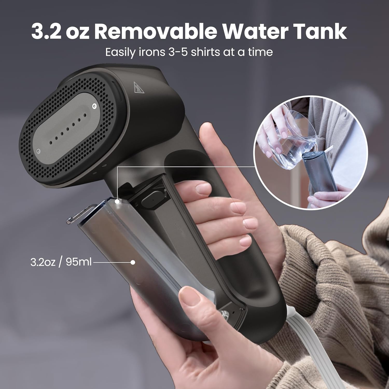 Vacuum Garment Steamer 2300Pa 2in1 Fast Heat Travel Iron