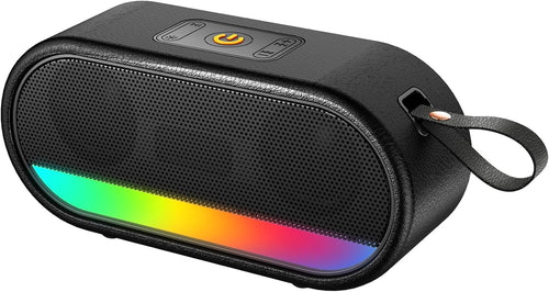 Portable Bluetooth Speaker 5.3 Bass Waterproof IPX6 RGB Lights