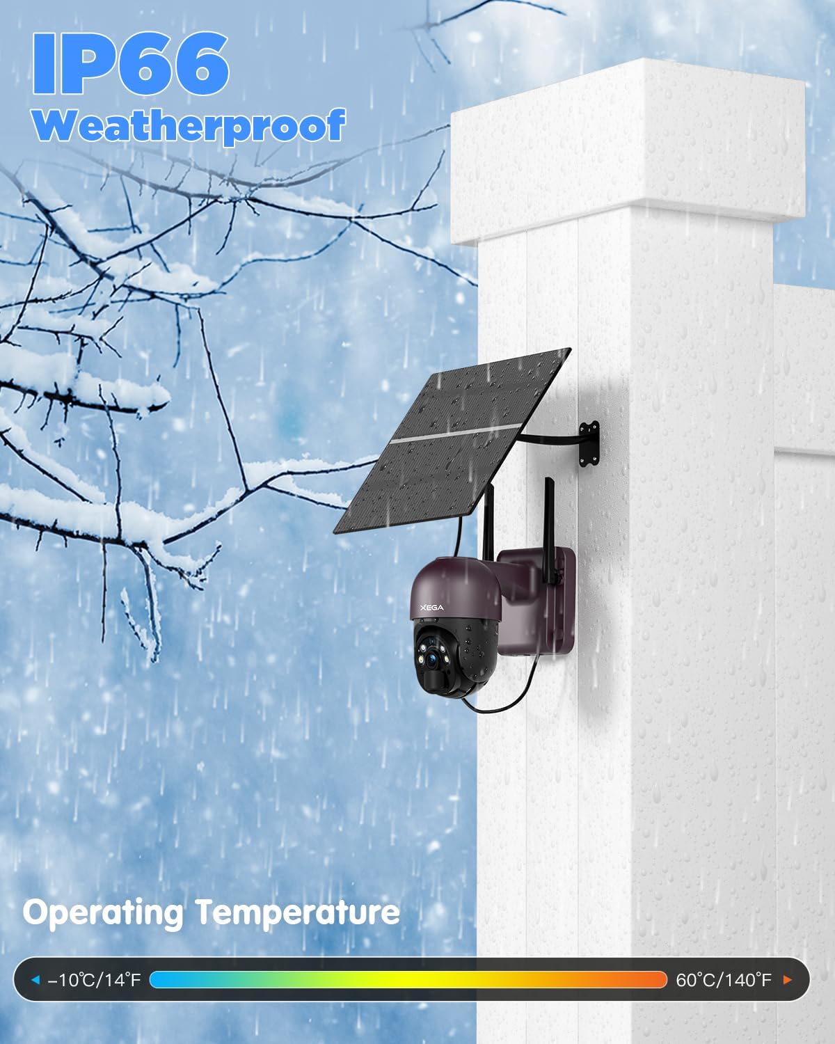 4G LTE Security Camera 20W Solar Panel 20000mAh 2K CCTV