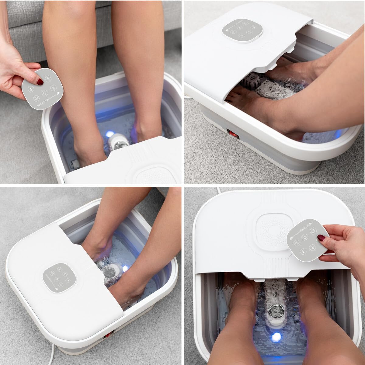 Collapsible Foot Spa Massager Heat Hydro Jets Remote Rollers