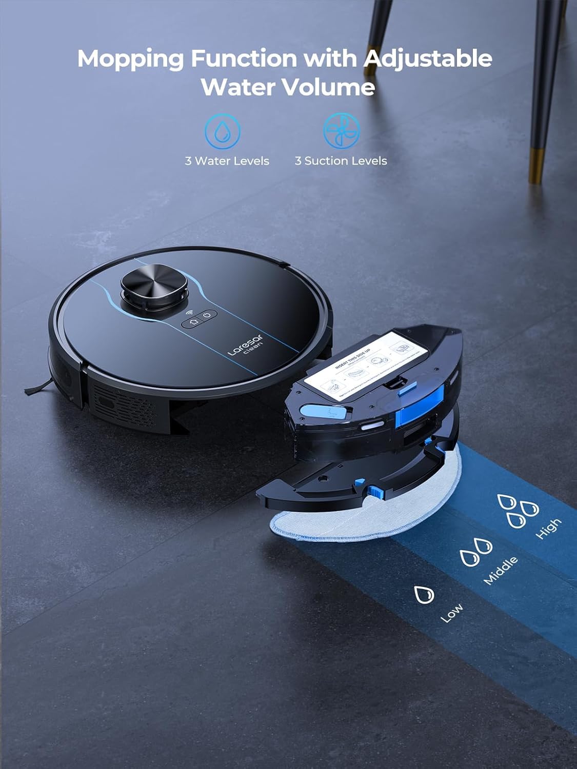 Robot Vacuum Mop Self Empty 5000Pa LiDAR 180Min WiFi Pet Hair