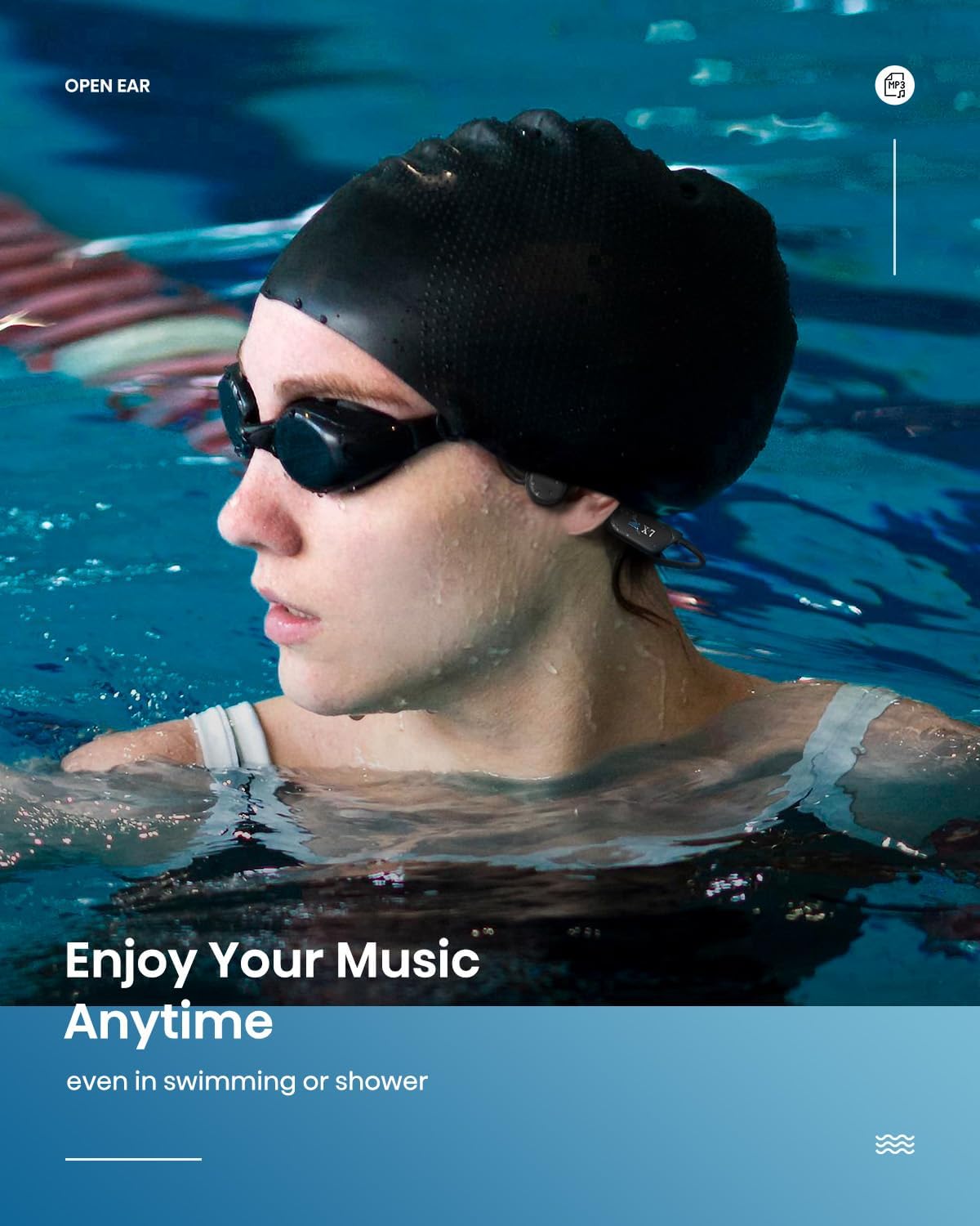 Bone Conduction Swimming Headphones IP68 Waterproof 32GB MP3 Player