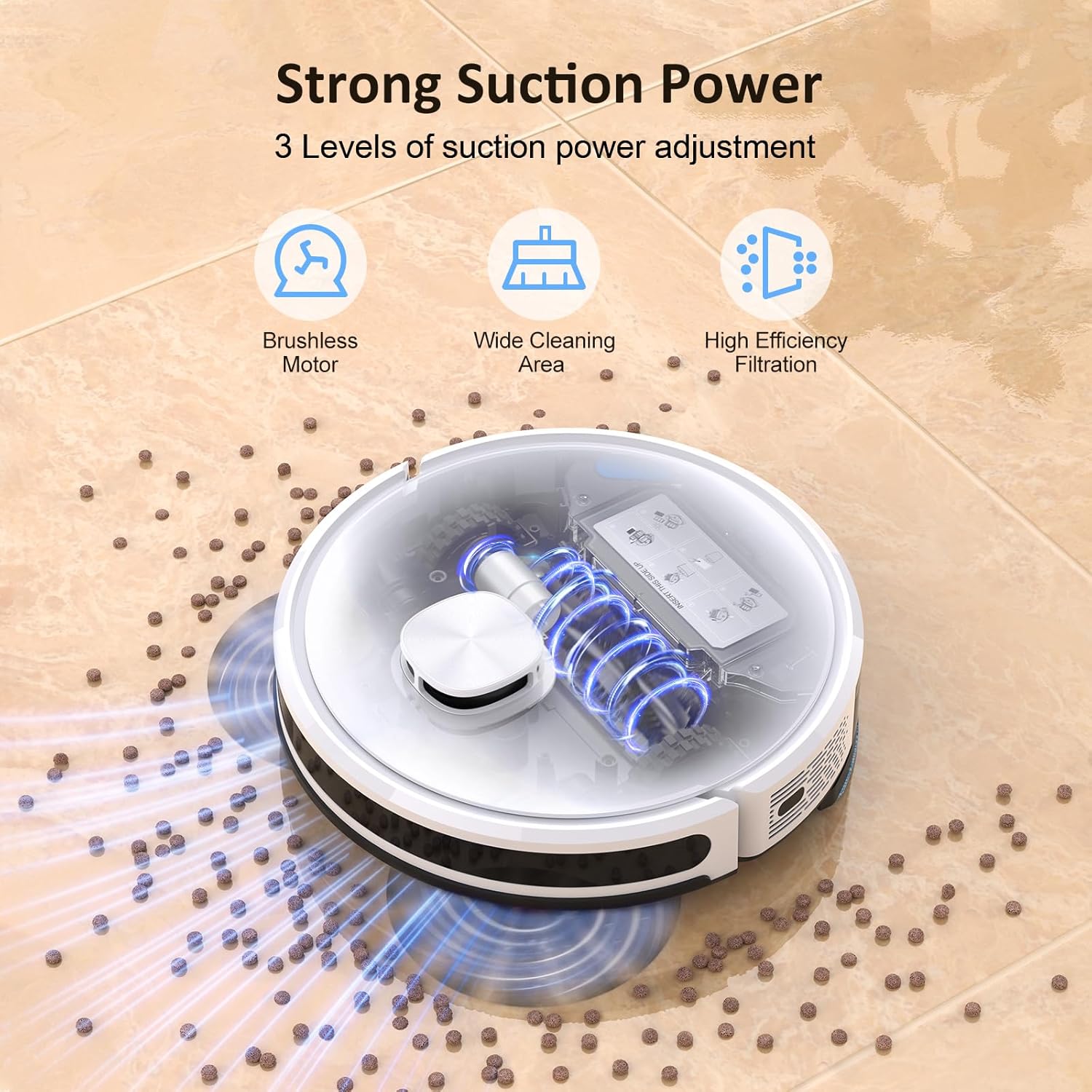 Robotic Vacuum Cleaner Mop 4000Pa Laser Mapping Smart App Control