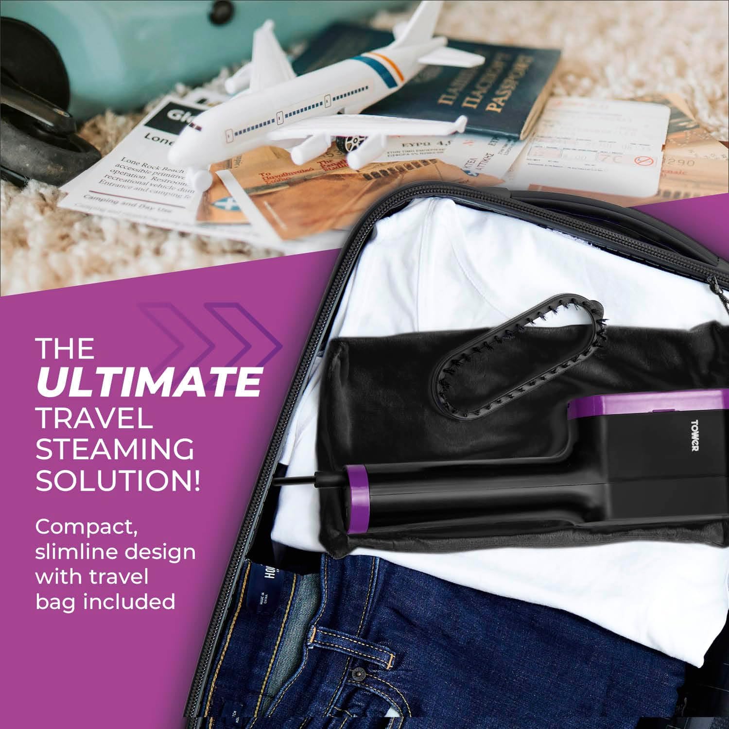 Handheld Clothes Steamer 1400W Ceramic Plate LED Fast Heat