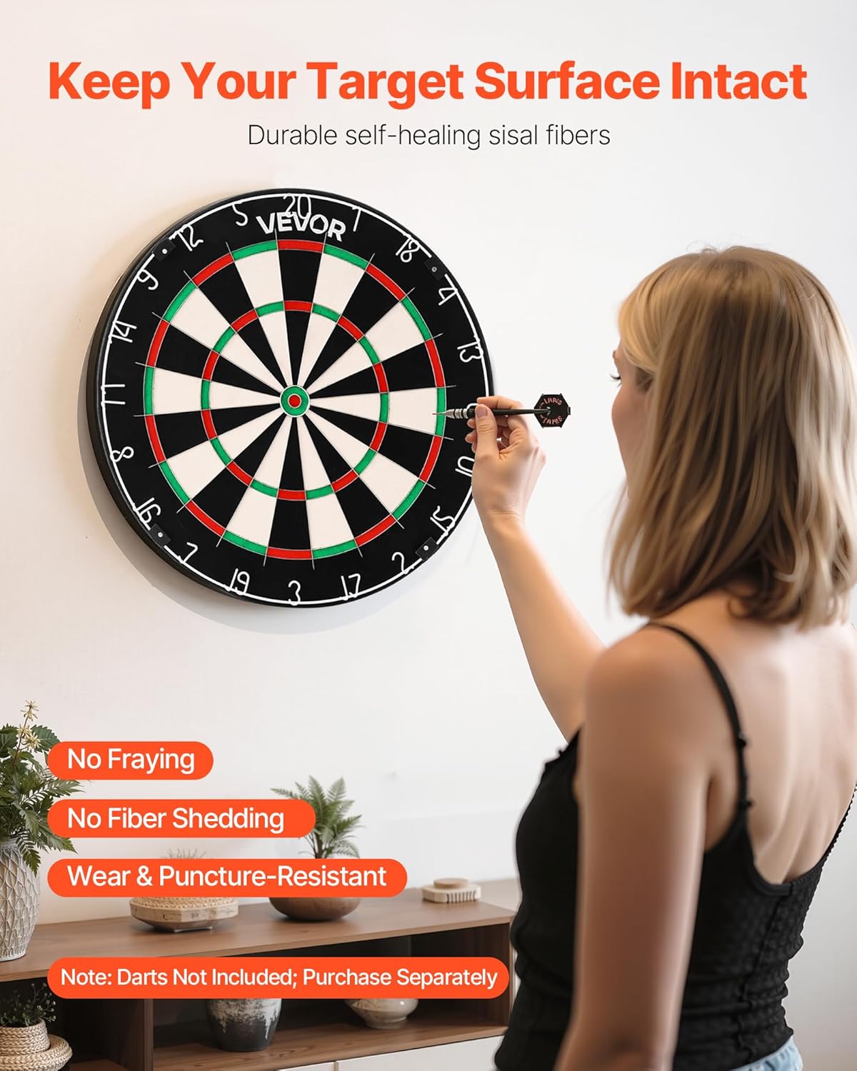 18in Professional Sisal Dartboard Staple Free Bullseye Blade Wire