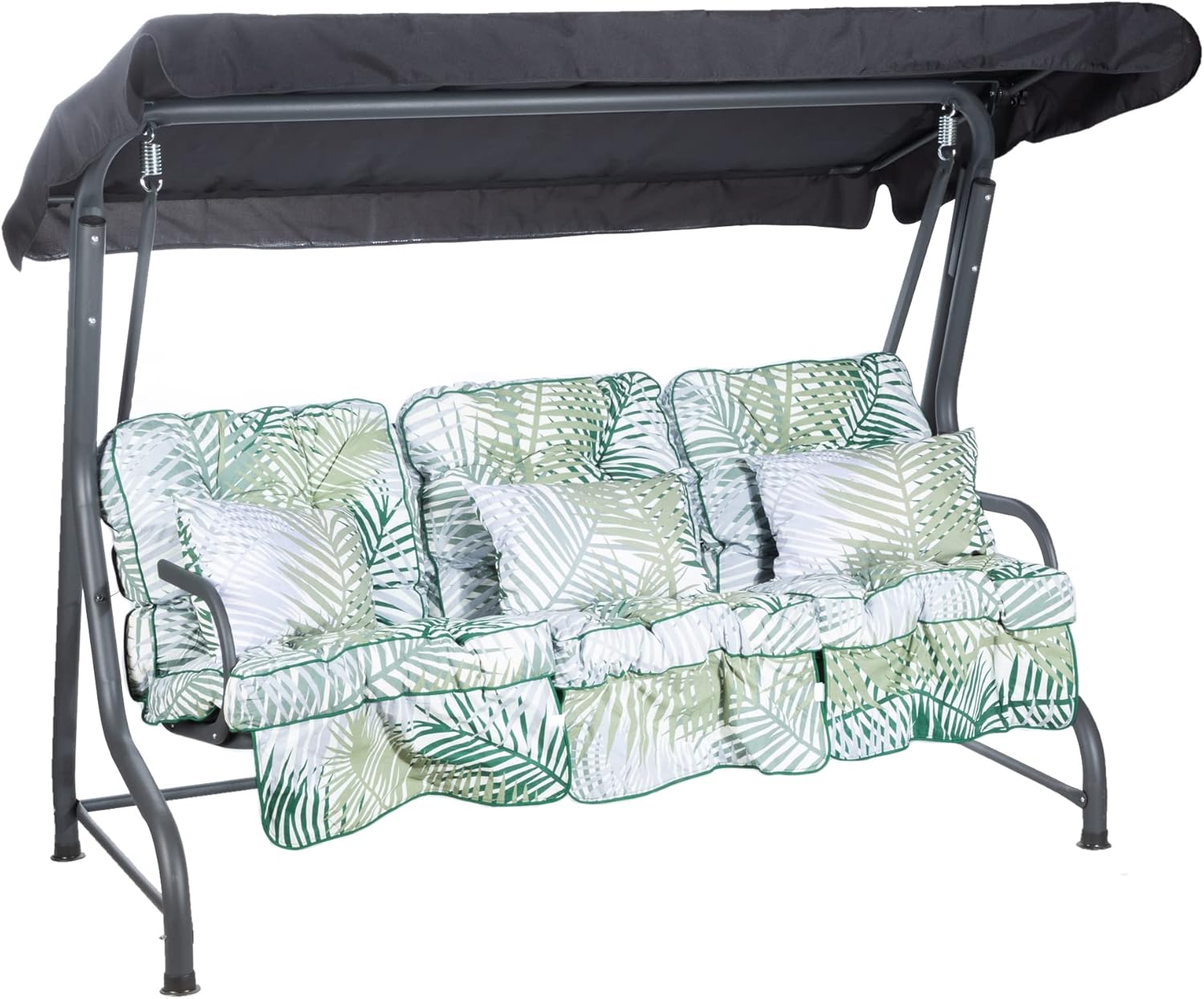 Outdoor 3 Seater Garden Swing Bench Canopy Cushions Patio 250kg