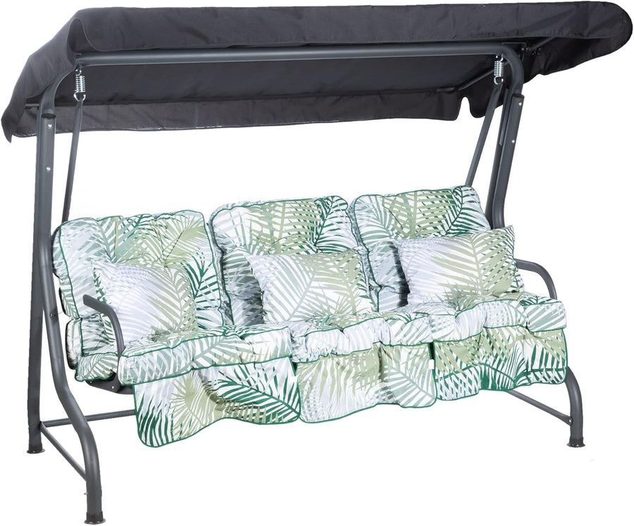 Outdoor 3 Seater Garden Swing Bench Canopy Cushions Patio 250kg