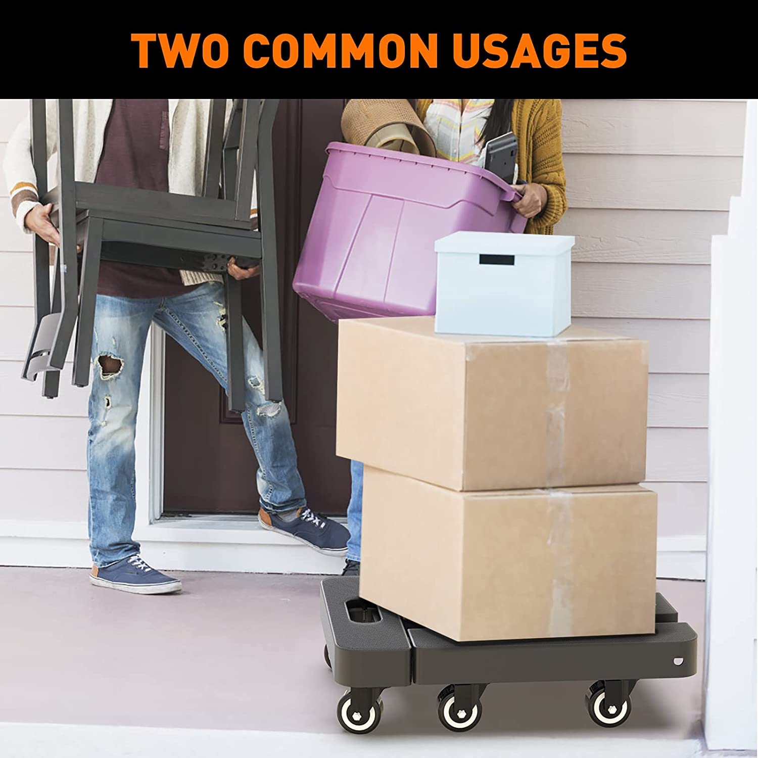 Folding Hand Truck Dolly 225KG 6 Wheel Utility Cart