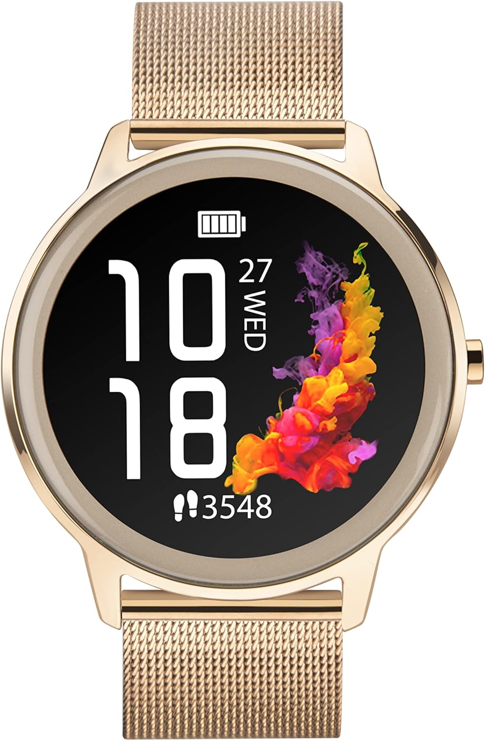Womens 42mm Mesh Strap Smart Watch Silver