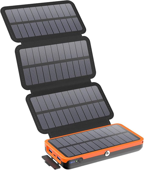 27000mAh Solar Power Bank 22.5W Fast Charger 4 Fold Panels USB C