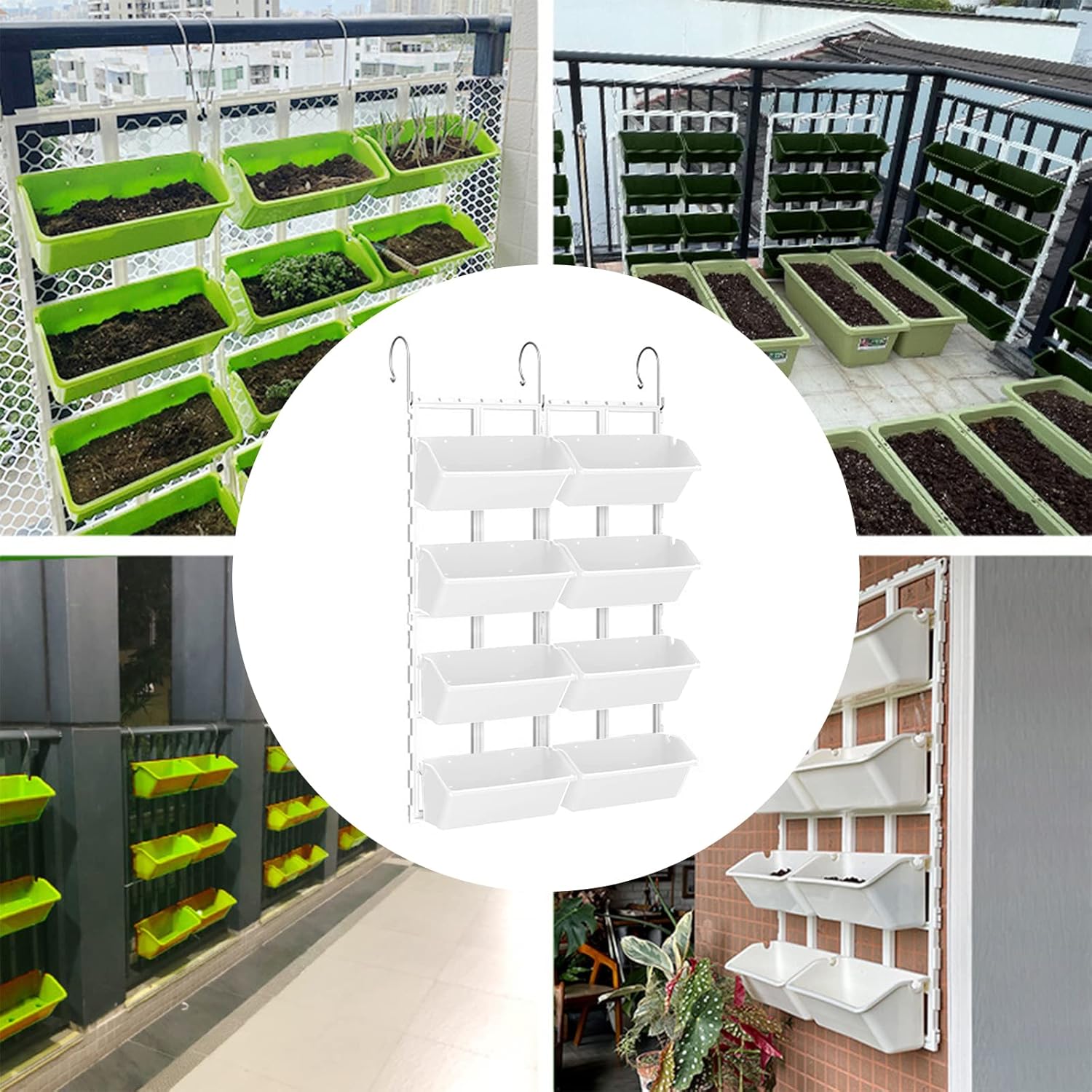 Vertical Hanging Planter Bags 8 Pack Self Watering Wall Garden Pots