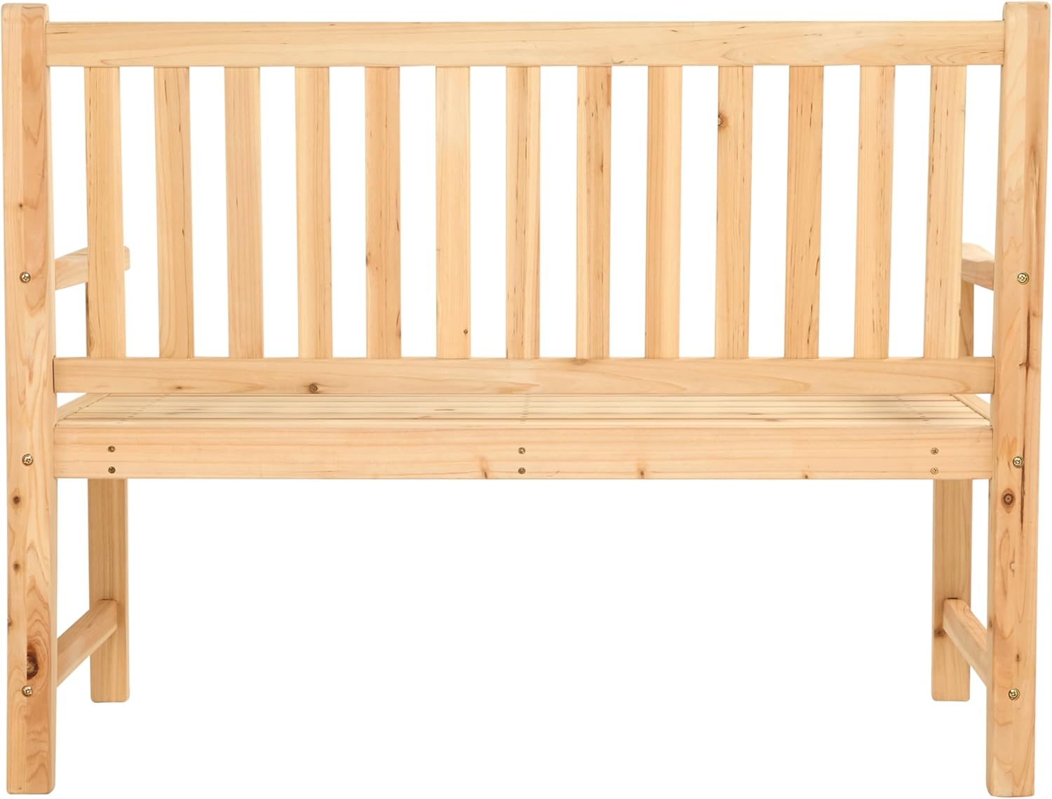 2 Seater Wooden Garden Bench Cedar Outdoor Patio Seat w/Armrests