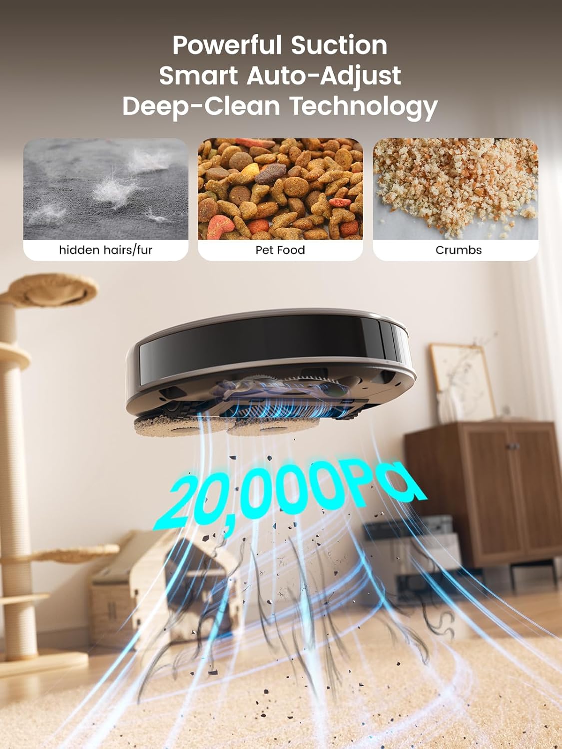 Robot Vacuum Mop Self Empty 20000Pa Auto Wash LiDAR Smart Clean