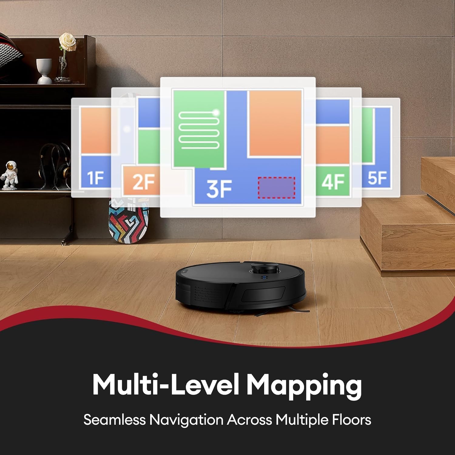 Robot Vacuum Mop Self Empty 5000Pa LiDAR Mapping WiFi Auto Clean